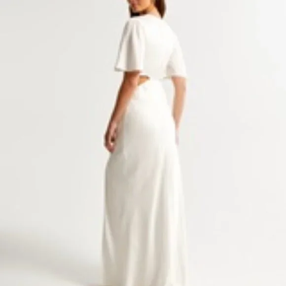 Abercrombie & Fitch Angel Sleeve O-Ring Cutout Maxi Dress - Medium NWT - Picture 3 of 5